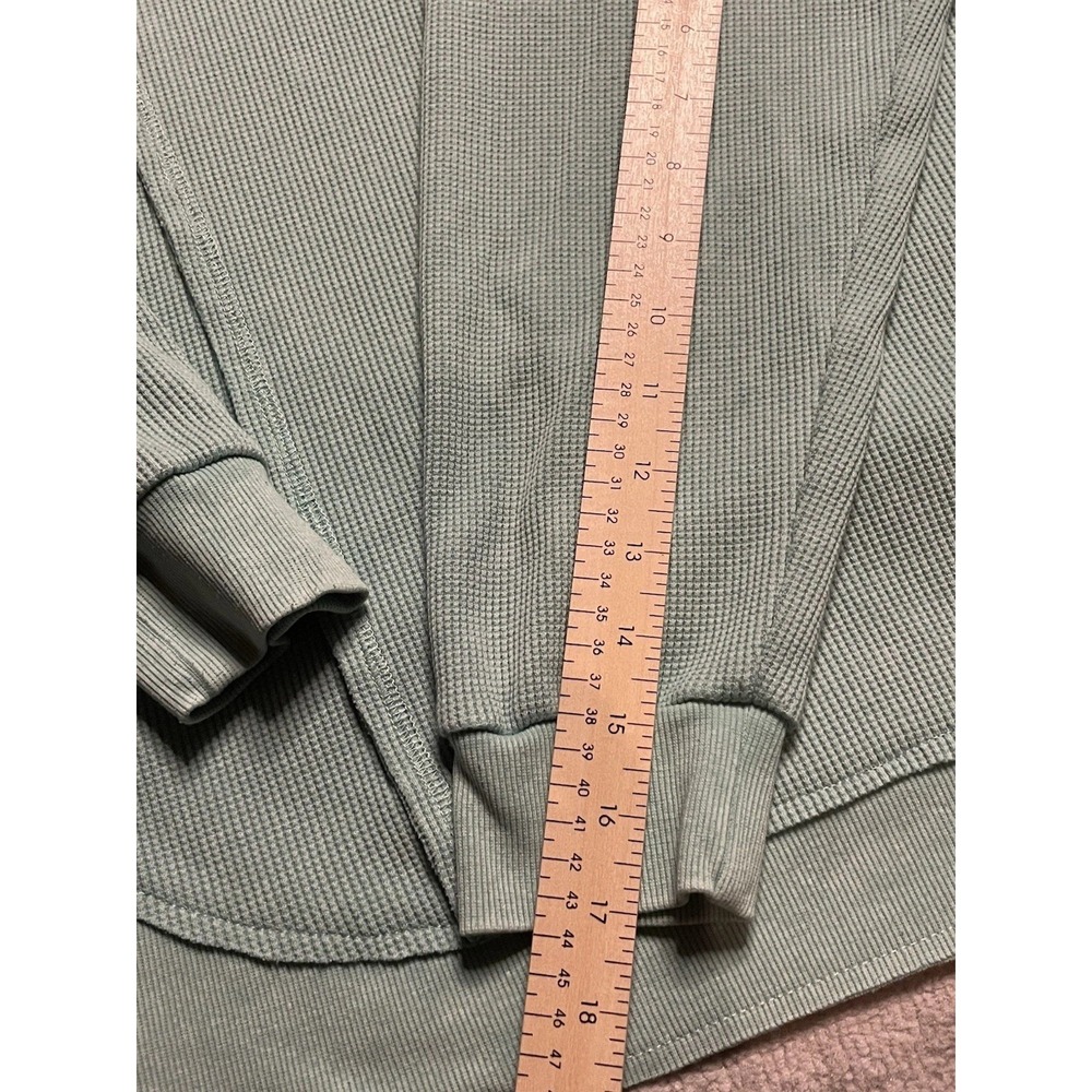 Sunnyside by Sundry Green Waffle Knit Thermal Long Sleeve Oversized Top XL - Picture 4 of 10